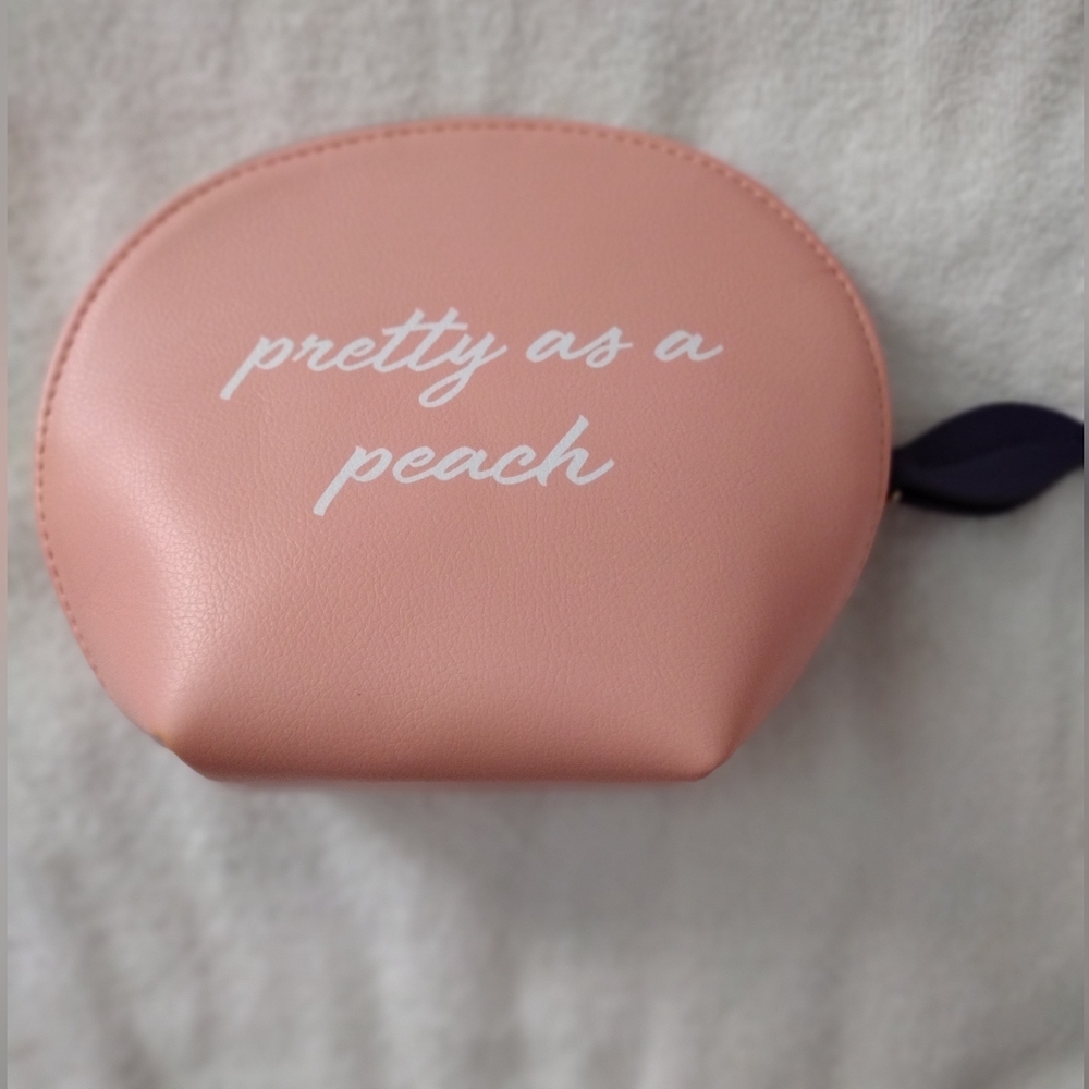 🍑Draper James Makeup Bag Pretty as a Peach Cosmetic Case Zipper